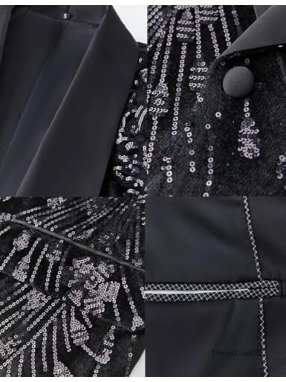 Men's Sequin Velvet Shawl Collar Blazer for Wedding Party